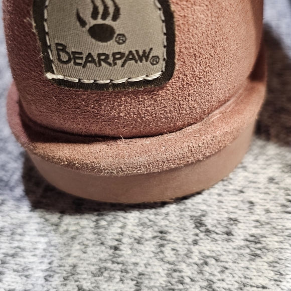 BEARPAW Christie Suede Sheepskin Fringe Boot sz 11 - Picture 8 of 10